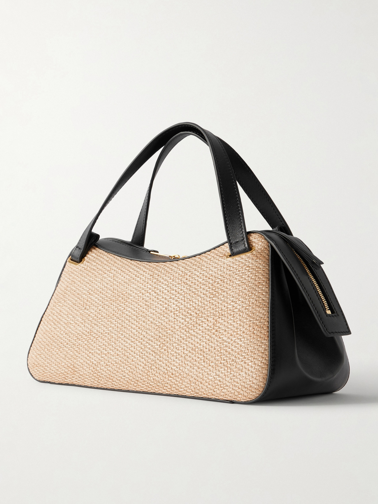Dune Leather And Raffia Shoulder Bag
