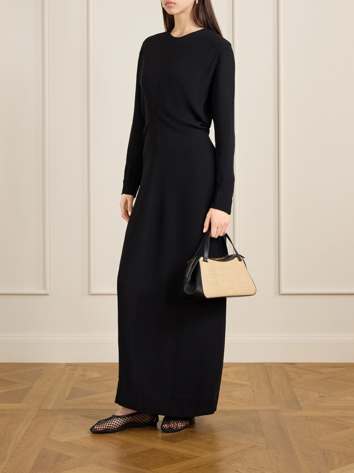 Dune Leather And Raffia Shoulder Bag