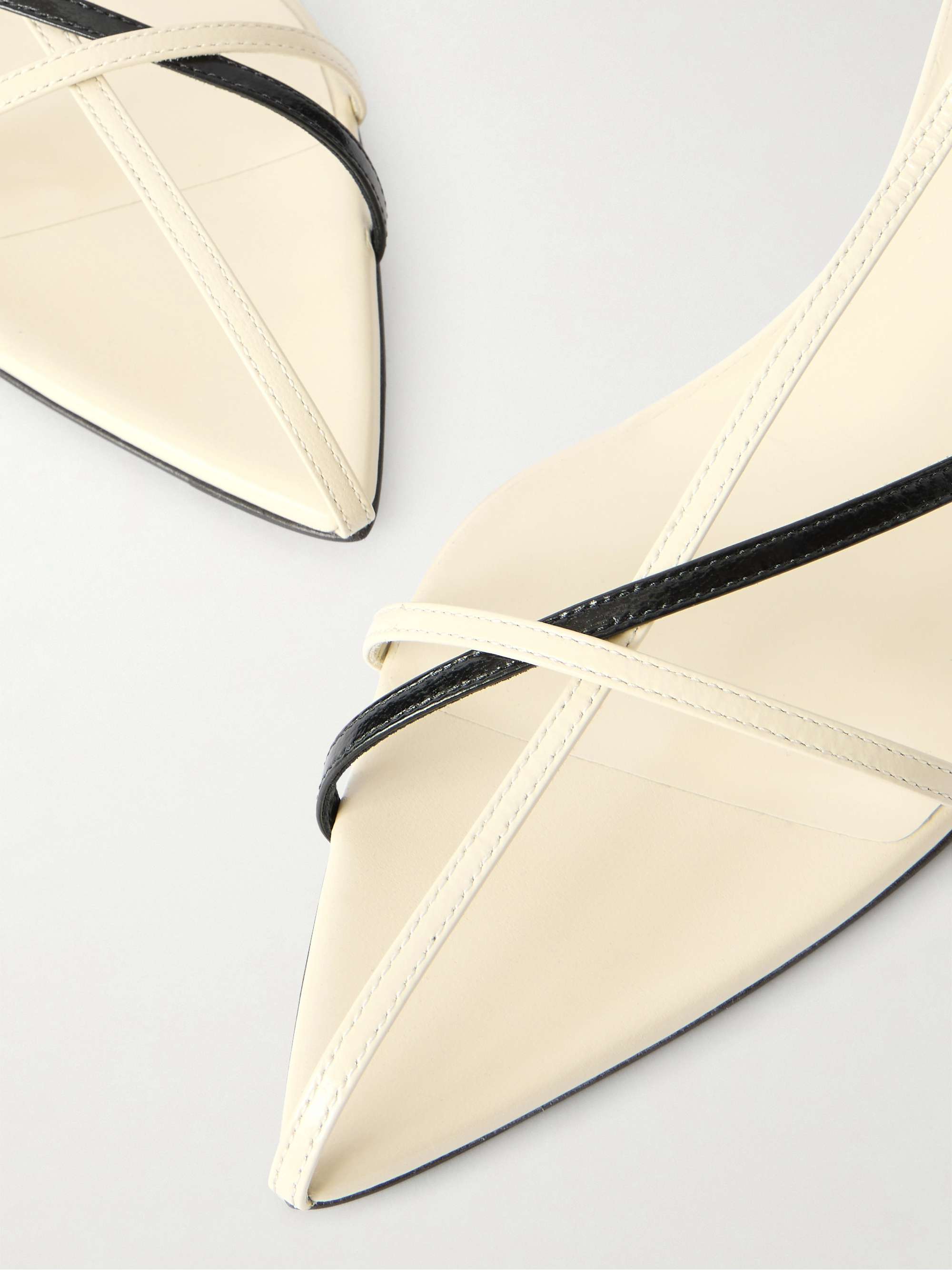JIL SANDER Two-tone leather slingback sandals | NET-A-PORTER