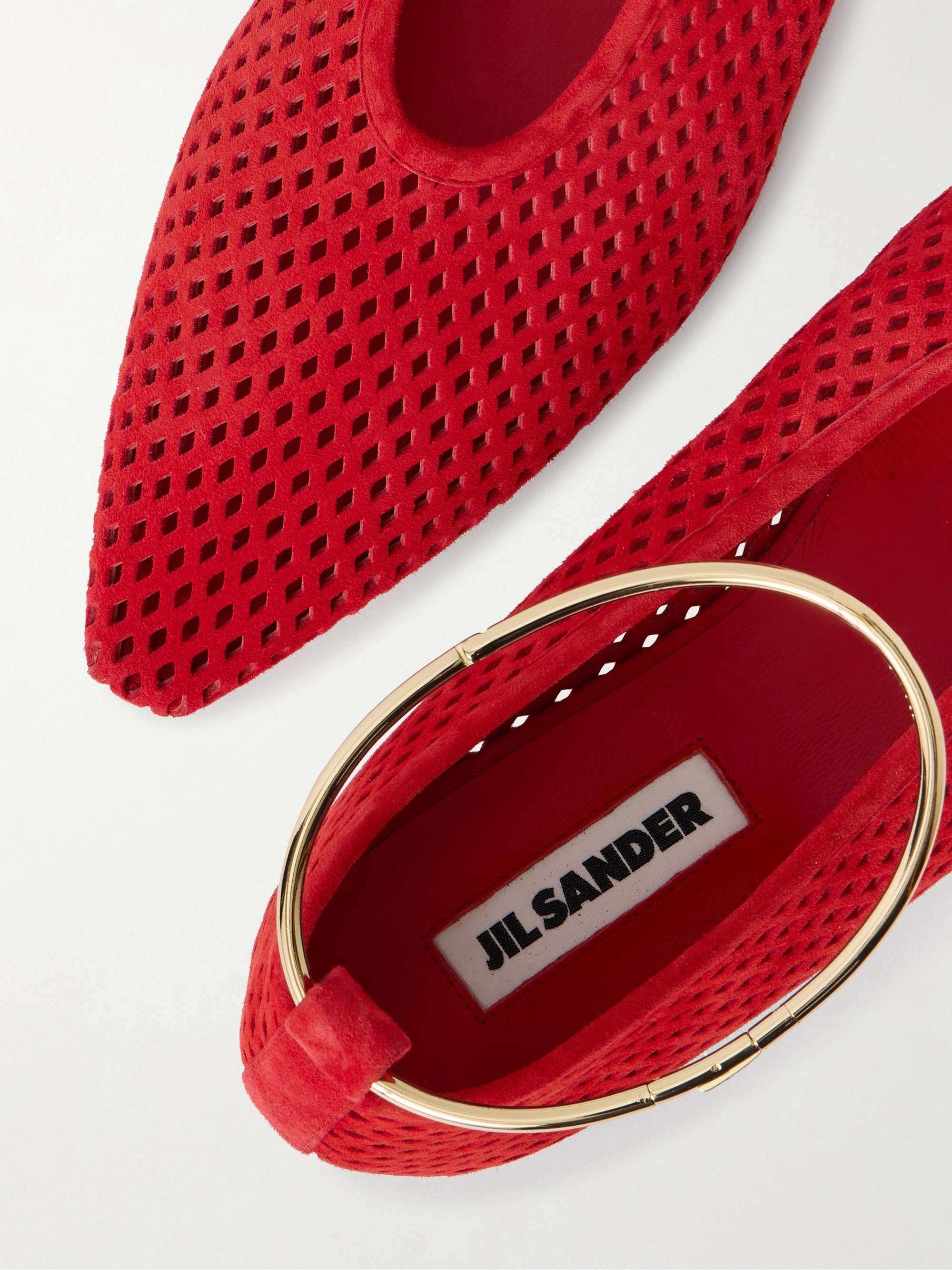 JIL SANDER Laser-cut suede ballet flats | NET-A-PORTER