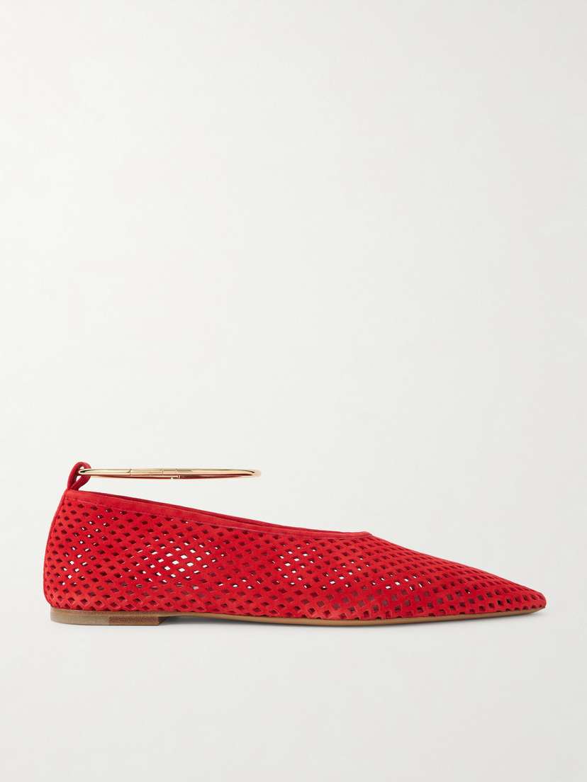 Jil Sander Laser-cut Suede Ballet Flats
