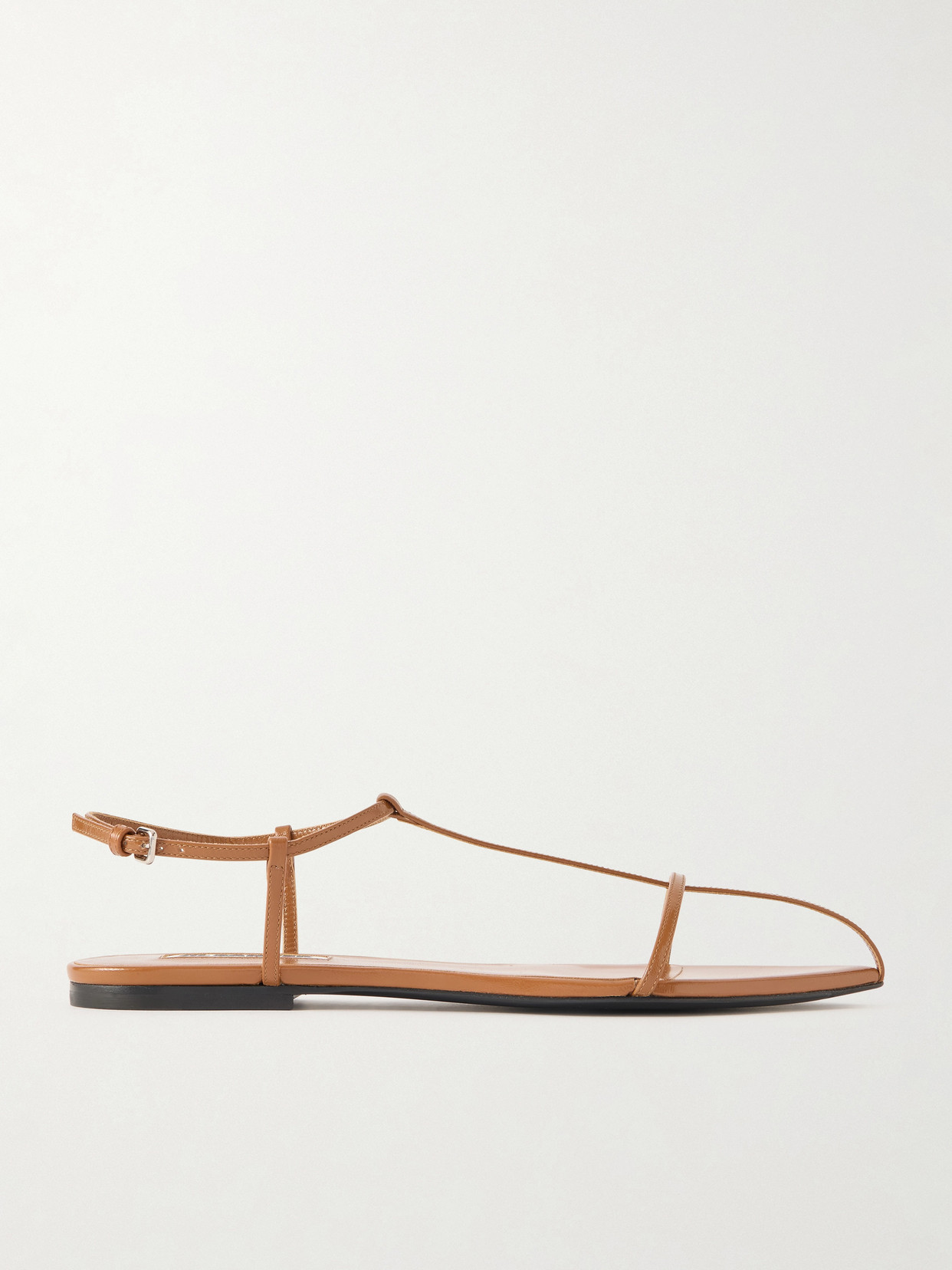 Jil Sander Cage Leather Sandals In Brown