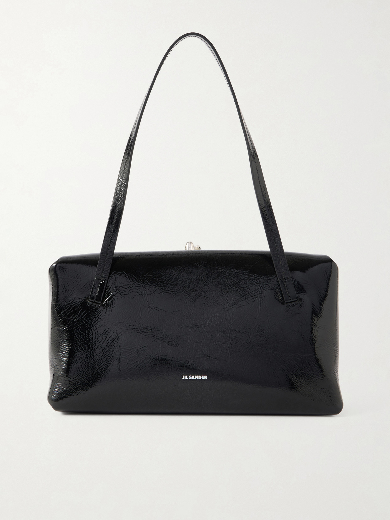 Jil Sander Goji Pillow Small Crinkled-leather Shoulder Bag In Black