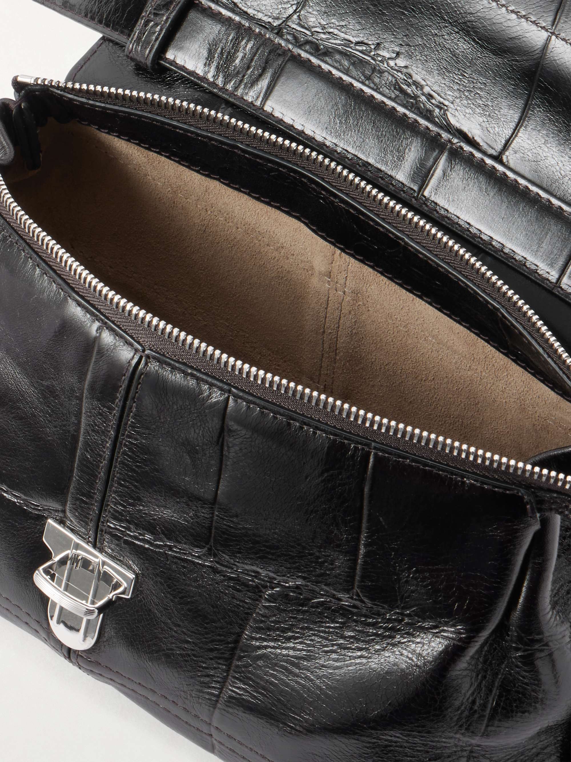 LEMAIRE Gear small croc-effect leather shoulder bag | NET-A-PORTER