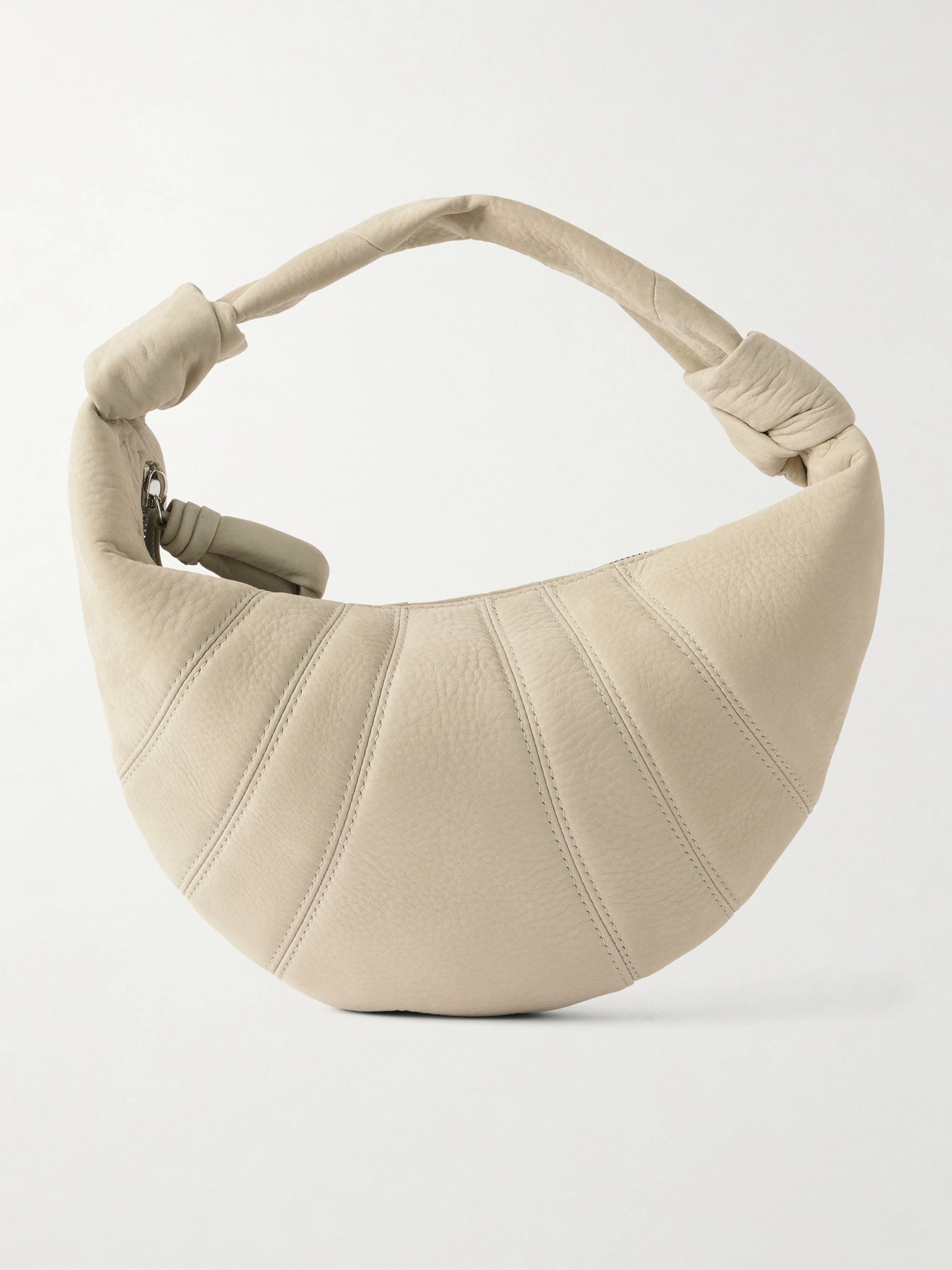 Lemaire Fortune Croissant Mini Suede Shoulder Bag In Neutral