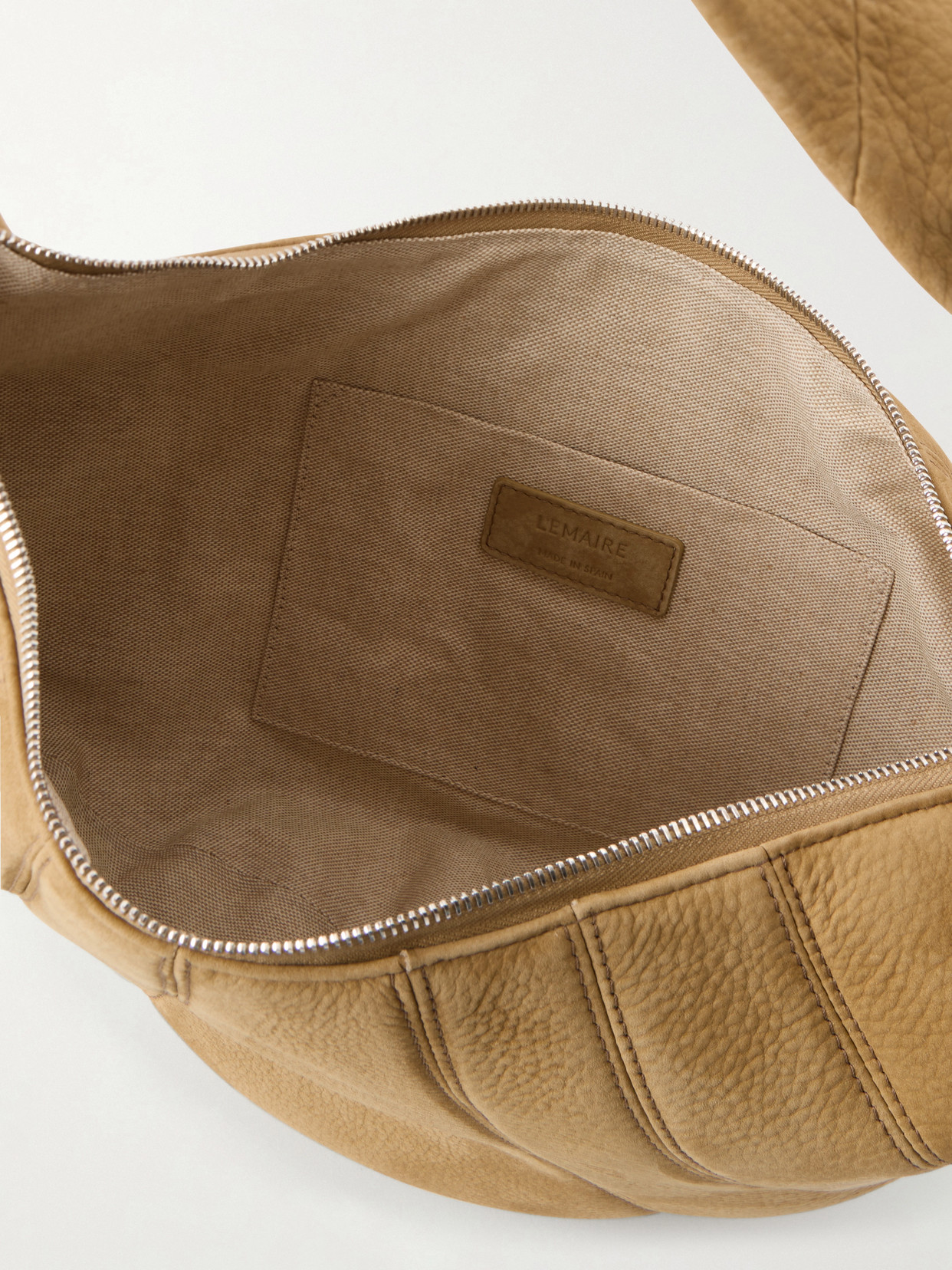 Fortune Croissant Paneled Nubuck Shoulder Bag