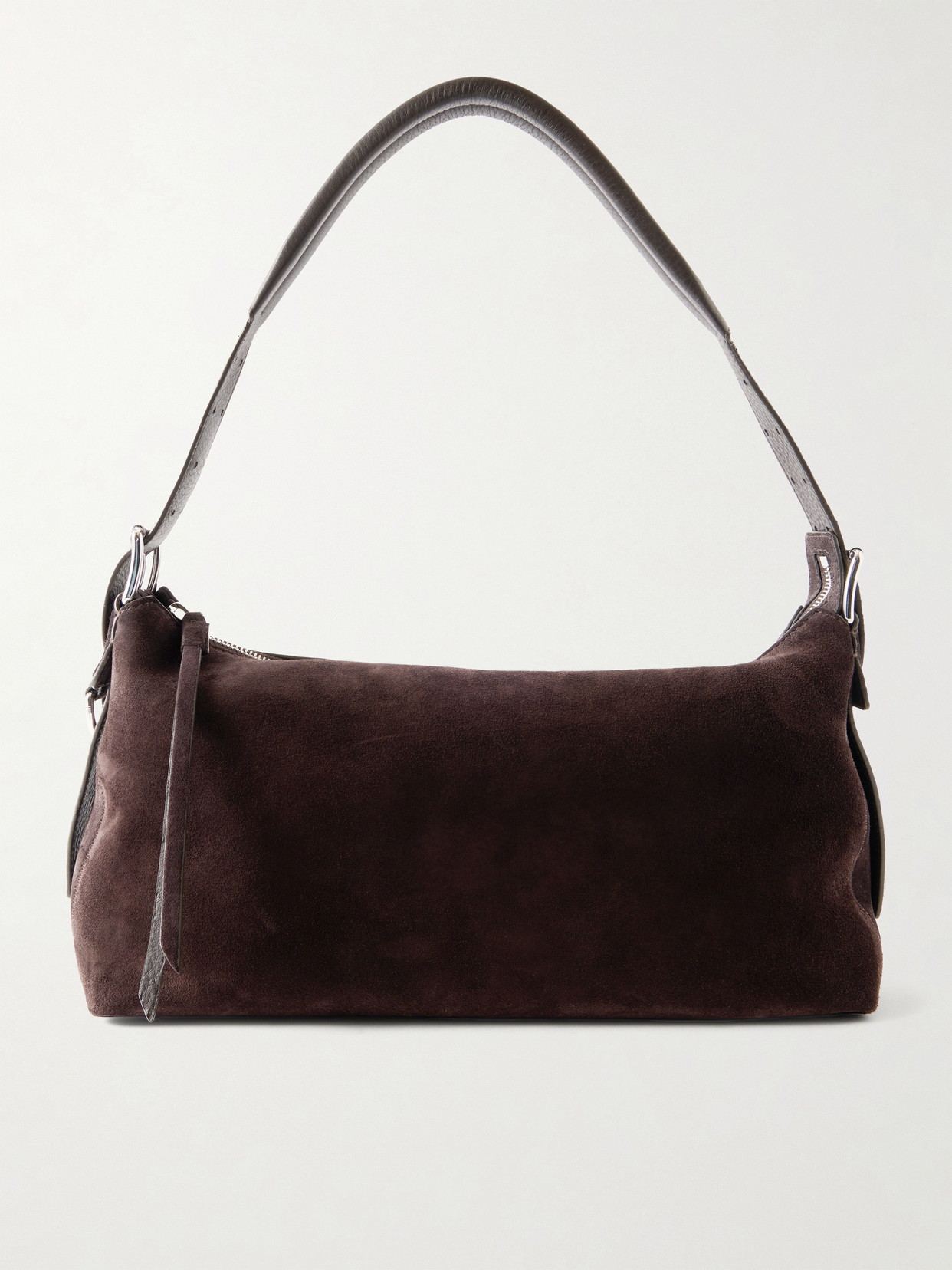 Lemaire Belted Baguette Leather Shoulder Bag In Brown