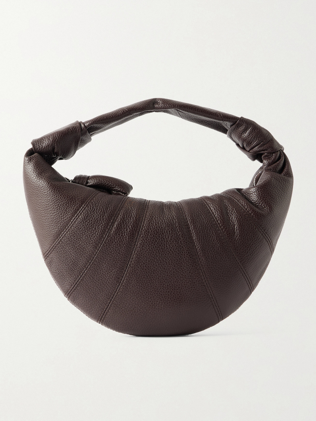 Lemaire Fortune Croissant Paneled Textured-leather Shoulder Bag In Burgundy