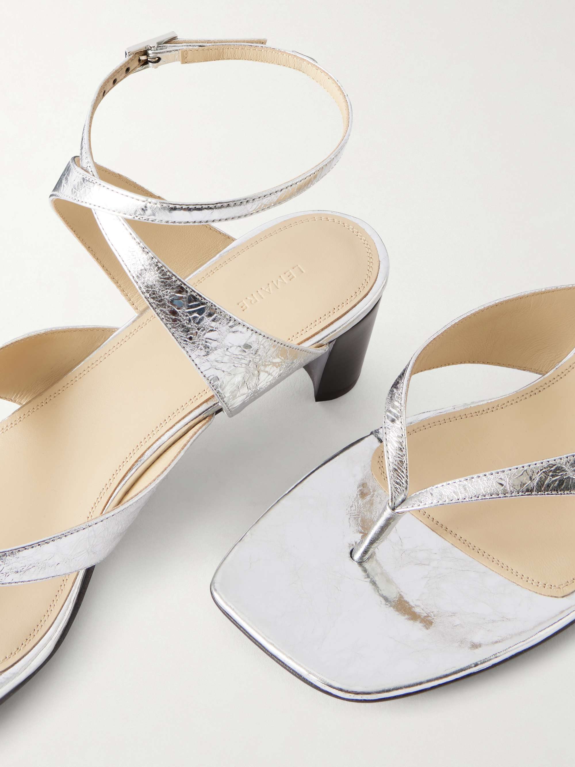 LEMAIRE Tong 50 metallic-leather sandals | NET-A-PORTER