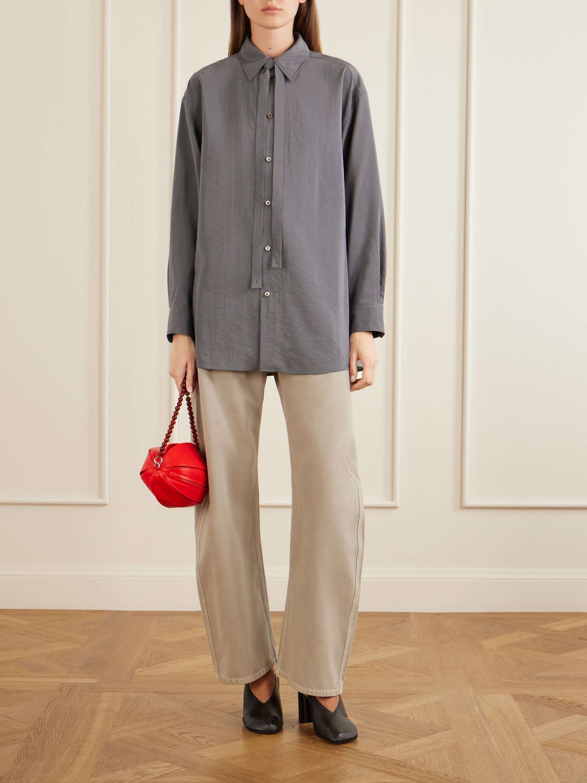 LEMAIRE Glove 80 leather slingback pumps | NET-A-PORTER LEMAIRE Glove 80 leather slingback pumps | NET-A-PORTER