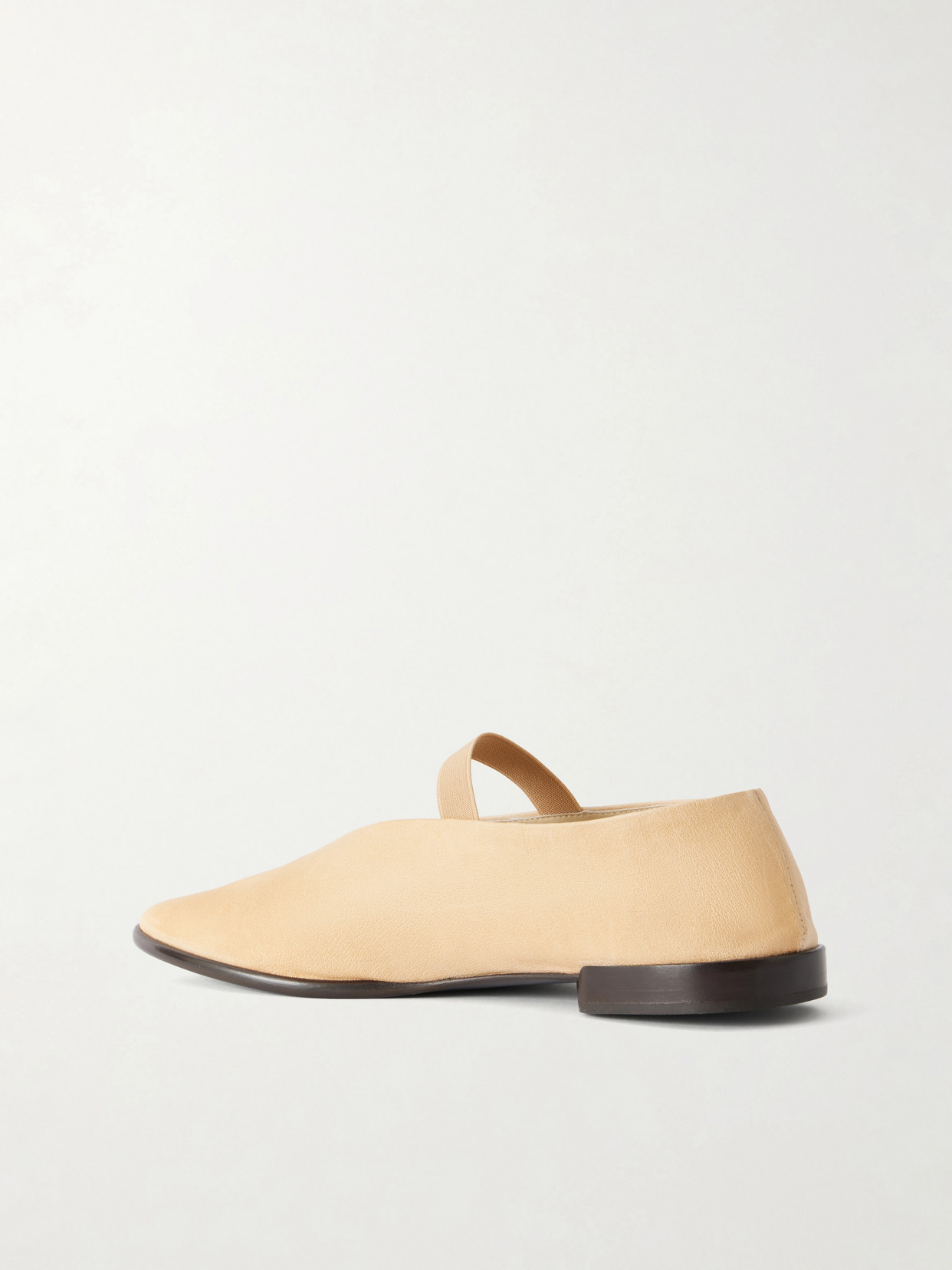 Lemaire Leather Glove Ballerinas Pointed Toe Strap In Neutral