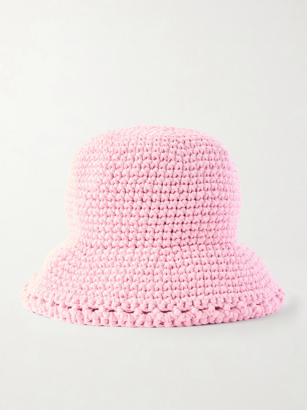 Magda Butrym Crocheted Cotton Bucket Hat In Pink