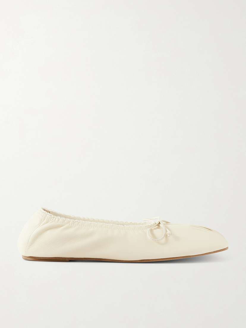 Magda Butrym Bow-detailed Leather Ballet Flats