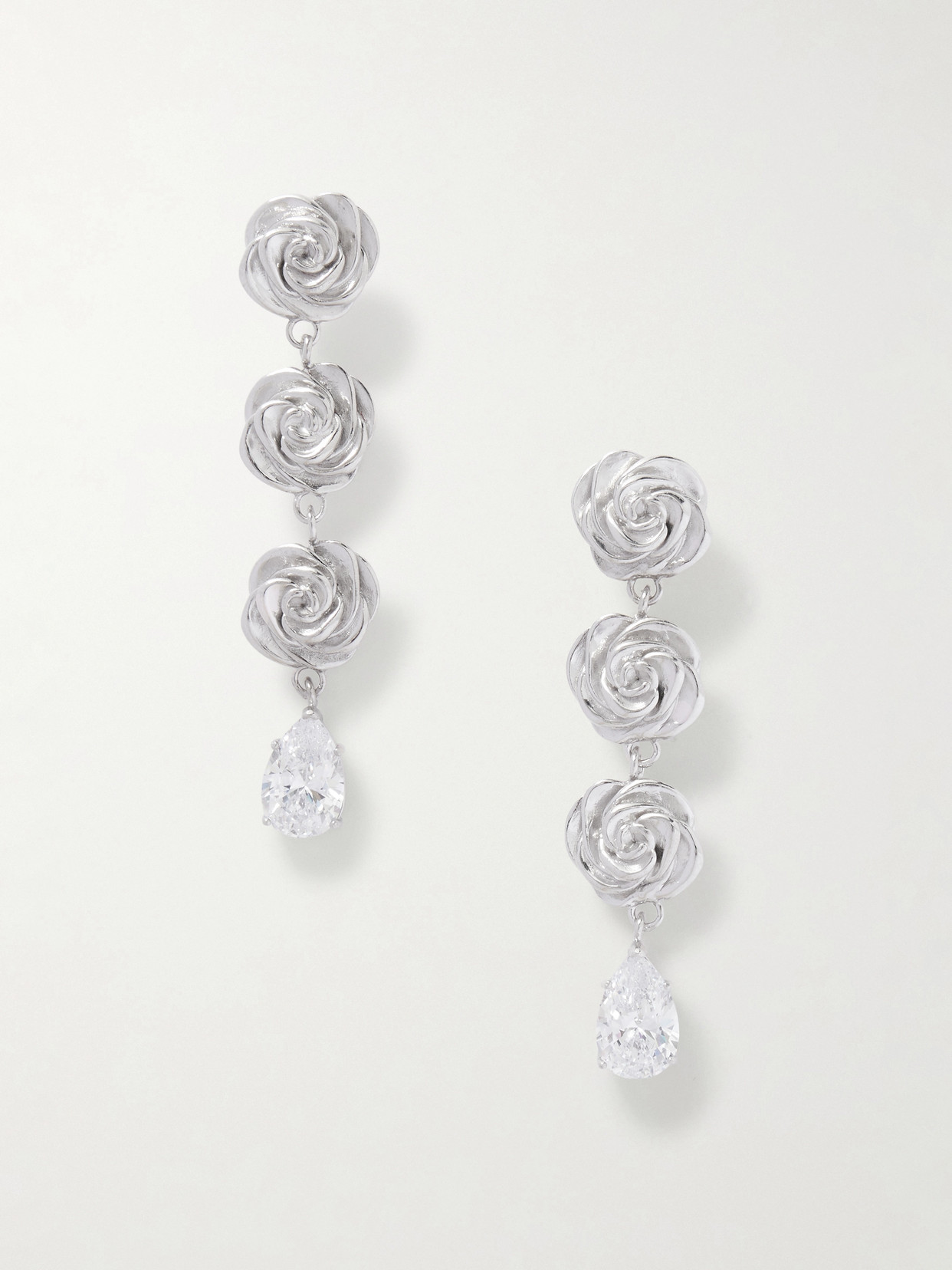 Magda Butrym - Rhodium-plated Crystal Earrings - Silver