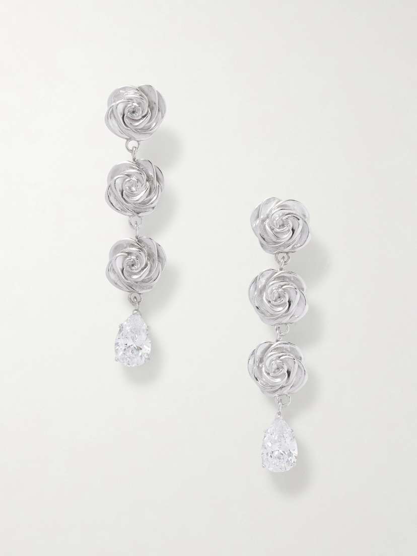 Magda Butrym Rhodium-plated Crystal Earrings