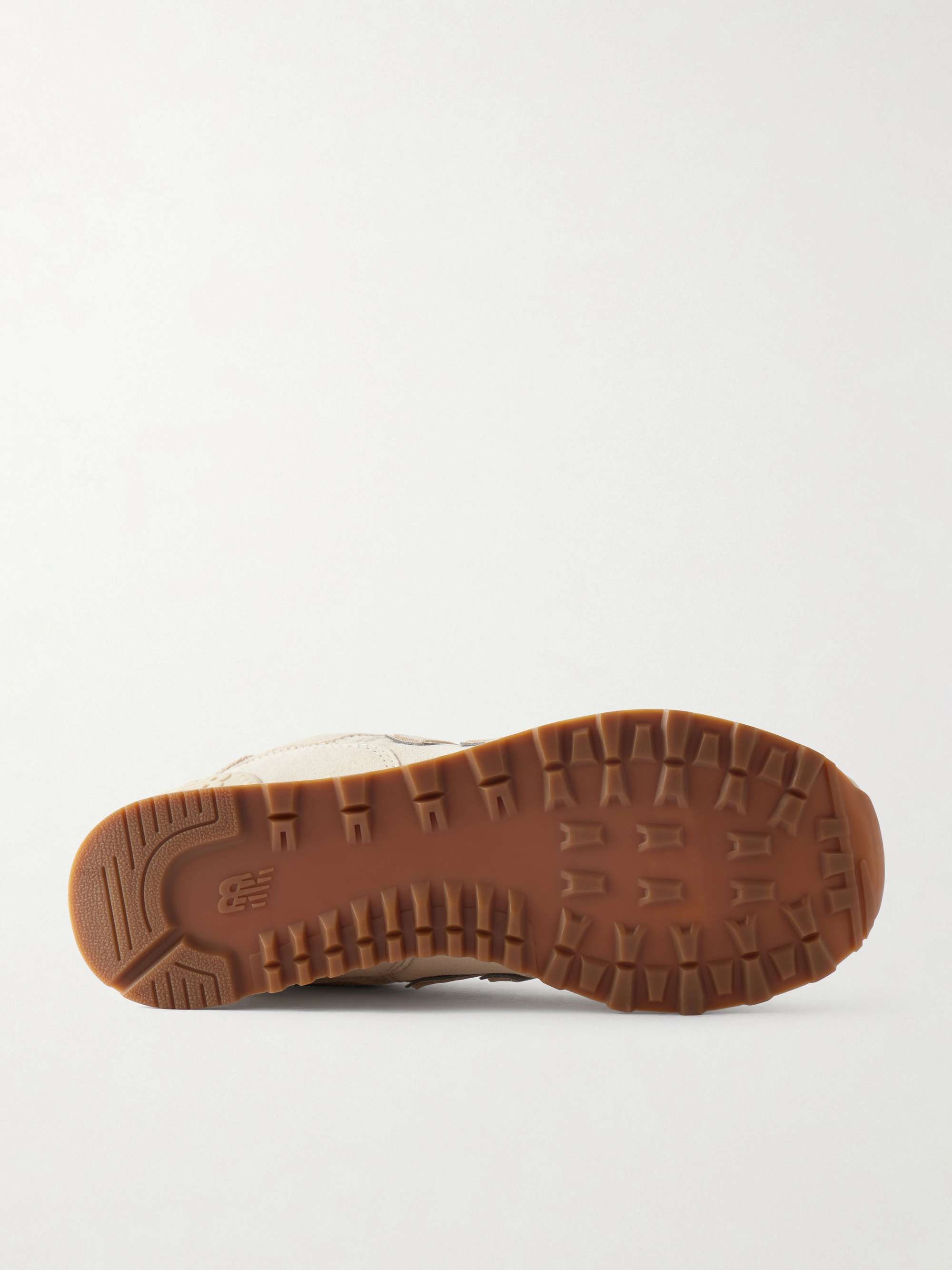 NEW BALANCE 574 leather-trimmed suede sneakers | NET-A-PORTER