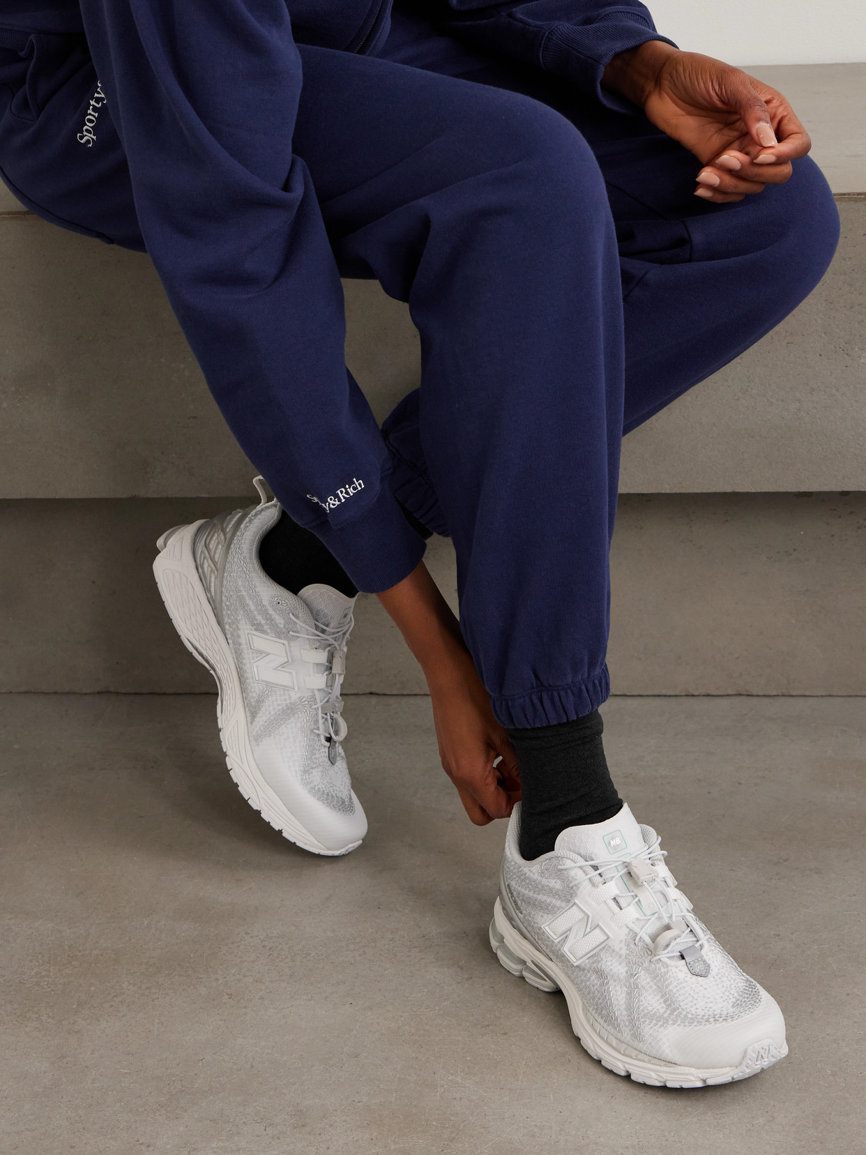 1906 Metallic Rubber-Trimmed Sneakers