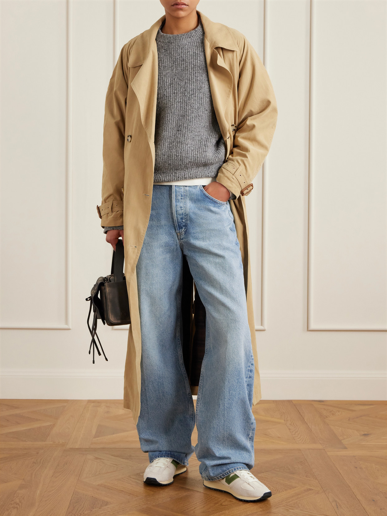 471 Leather-Trimmed Brushed-Suede Sneakers
