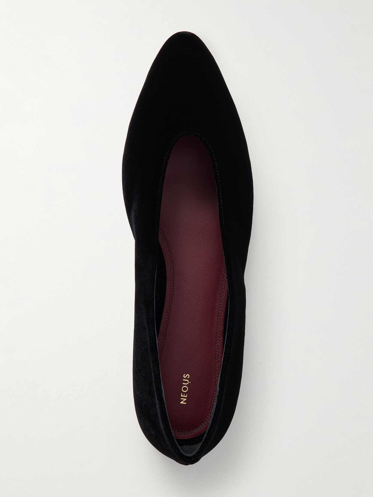 Neous Beid Velvet Ballet Flats In Black