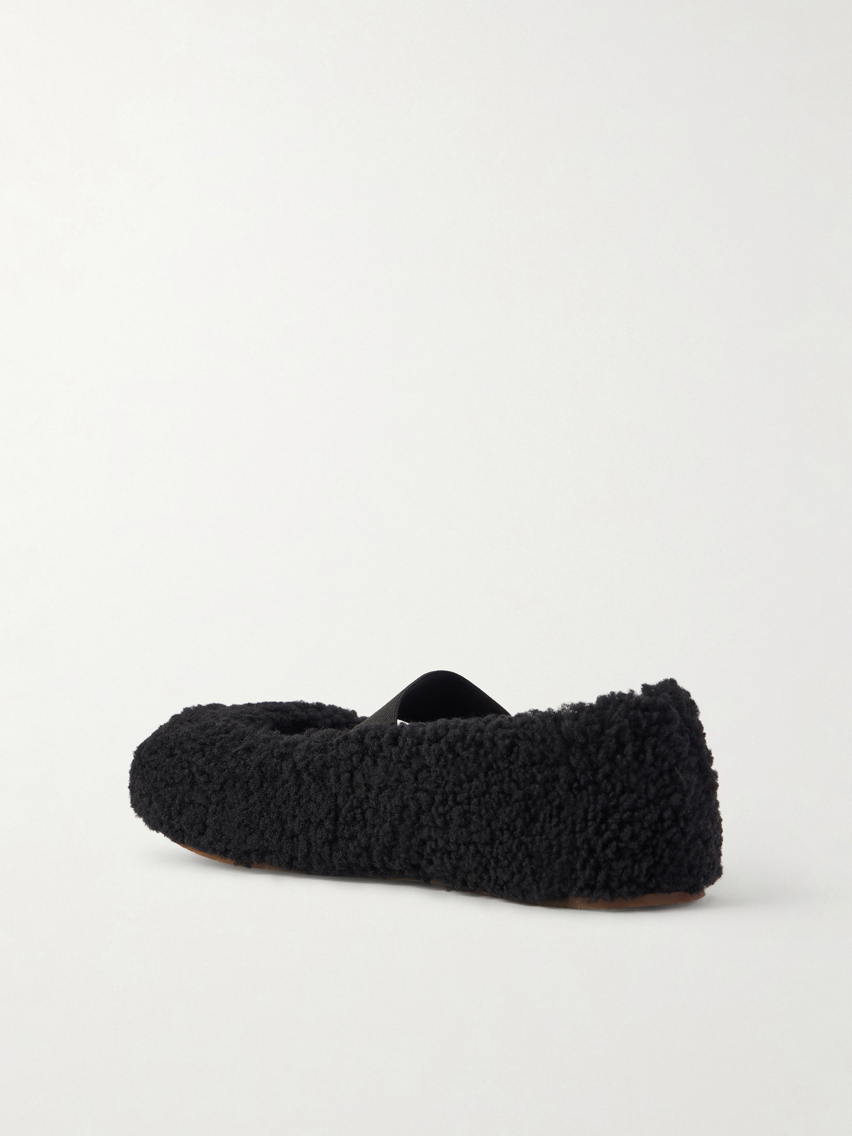 Moon Boot Mb Shearling Ballet Flats In Black Shearling