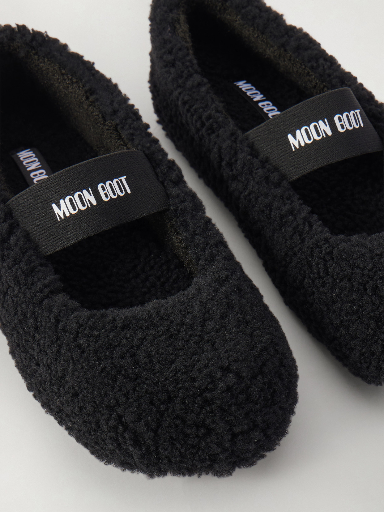 Moon Boot Mb Shearling Ballet Flats In Black Shearling