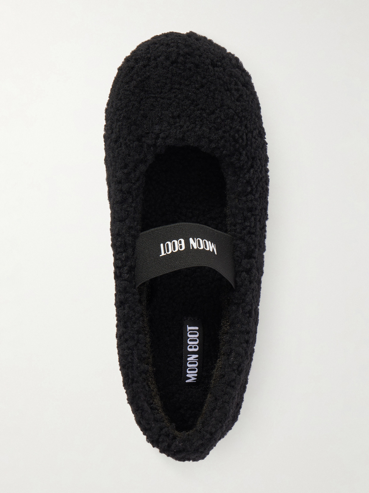 Moon Boot Mb Shearling Ballet Flats In Black Shearling