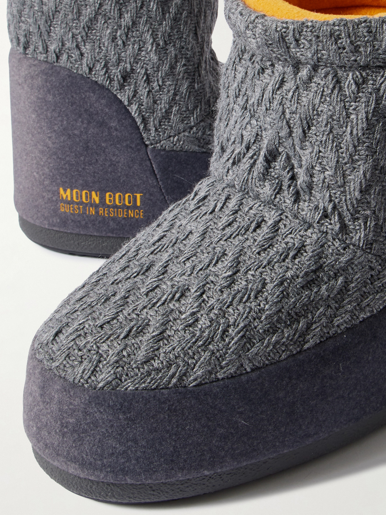 Moon Boot + Guest In Residence Icon Low Felt-trimmed Knitted Snow Boots In Gray
