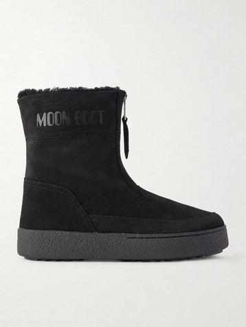 MOON BOOT Lara suede and shearling ankle boots