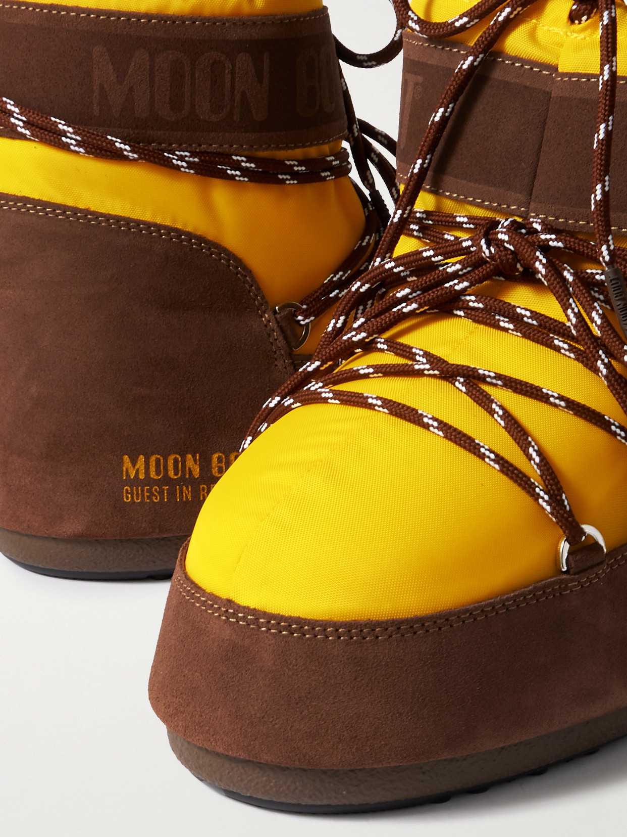 Moon Boot Brown Two-tone Low Ankle Boots In Brown