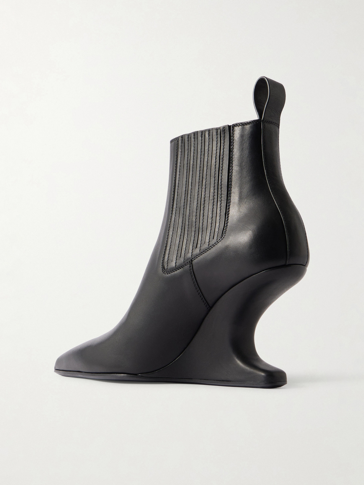 Rick Owens Ankle Boot With Pointed Toe And Sculptural Heel In Black