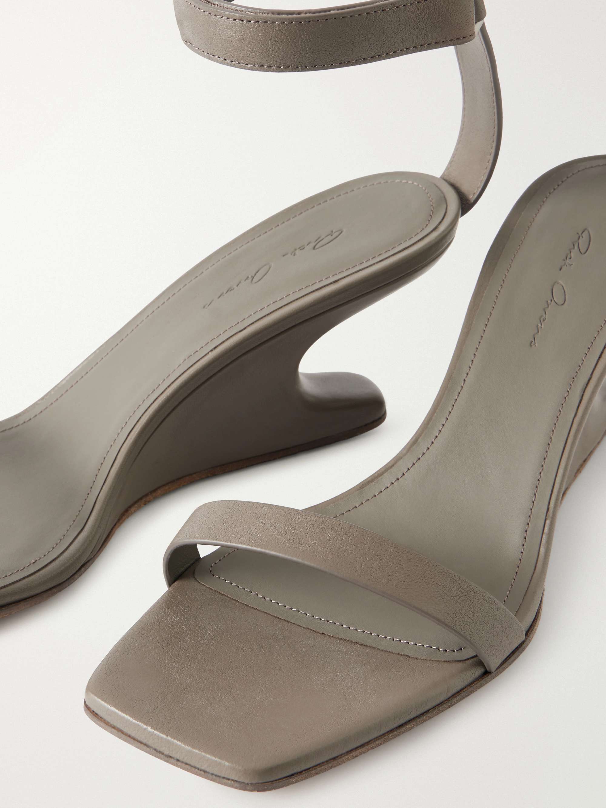 リックオウエンス　ゲタサンダル　42〜44 RICK OWENS Cantilever leather wedge sandals | NET-A-PORTER