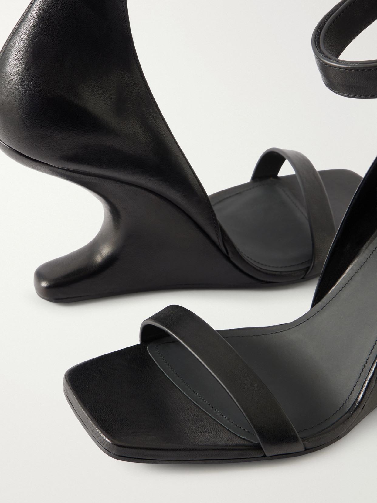 Cantilever Leather Sandals Wedge