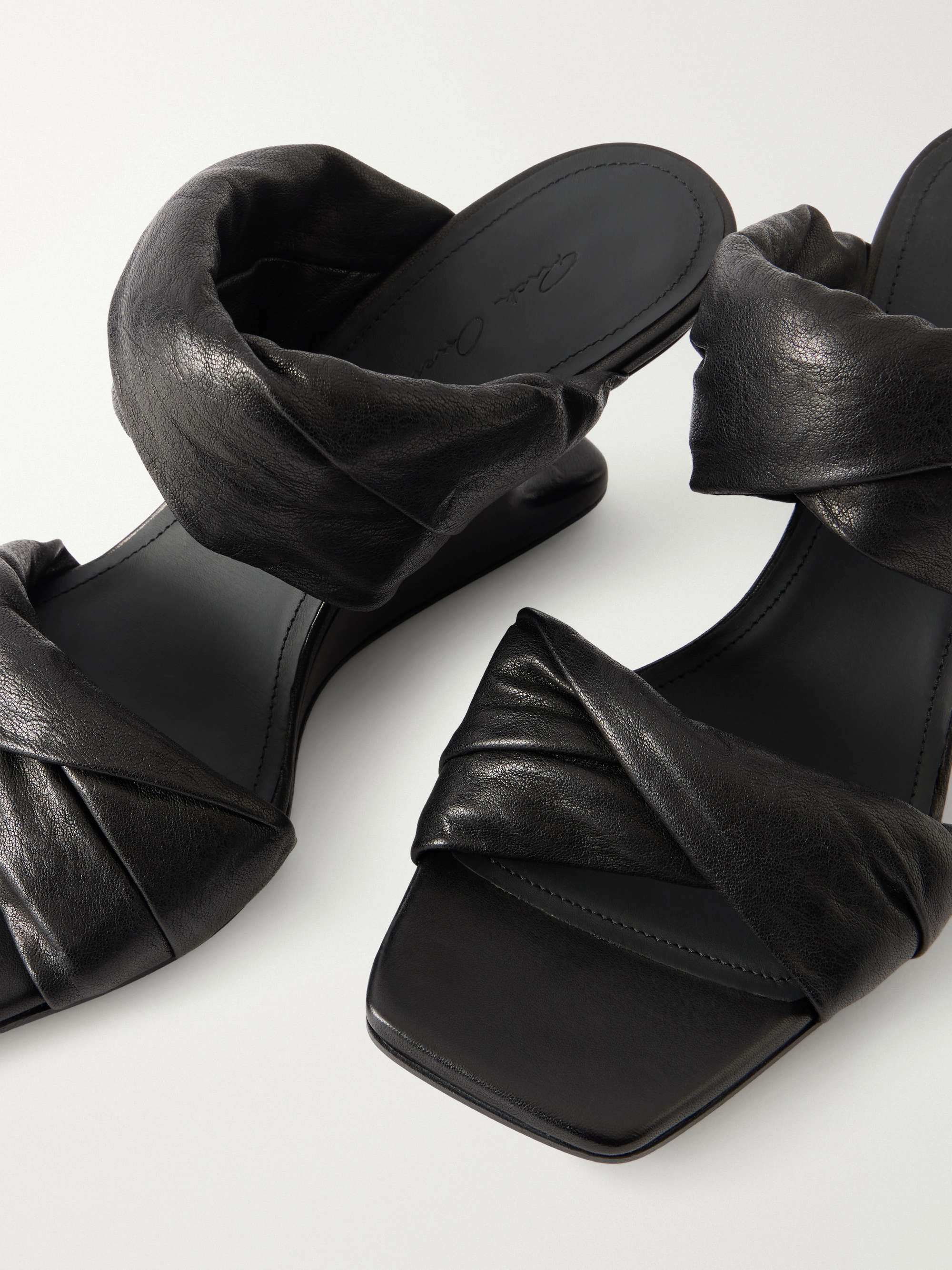 RICK OWENS Twisted Cantilever suede wedge mules | NET-A-PORTER