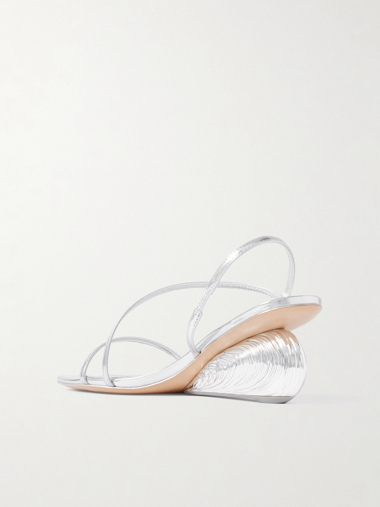 Simkhai Bridget Metallic Leather Wedge Sandals In Multi