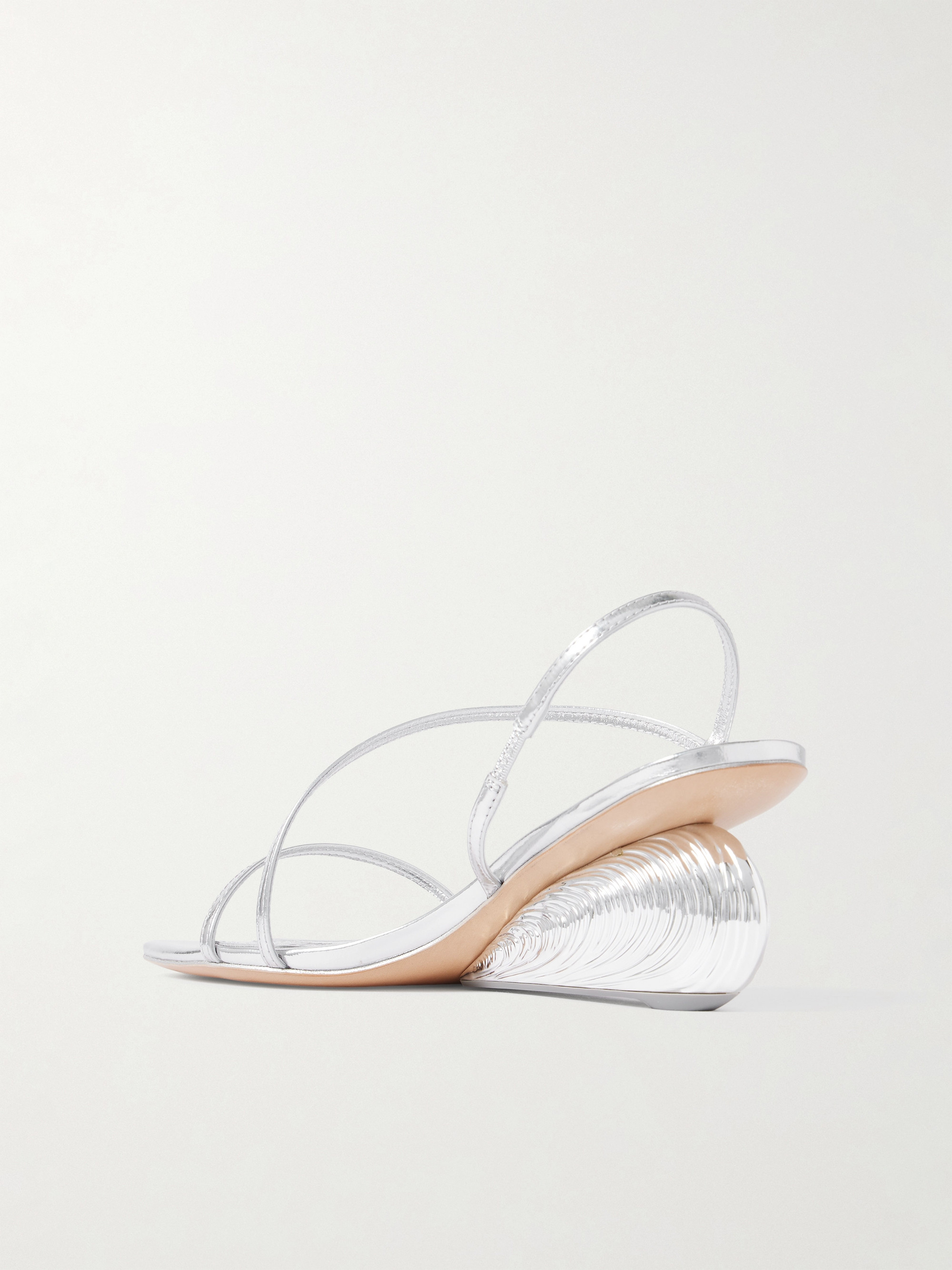 SIMKHAI Bridget metallic leather wedge sandals