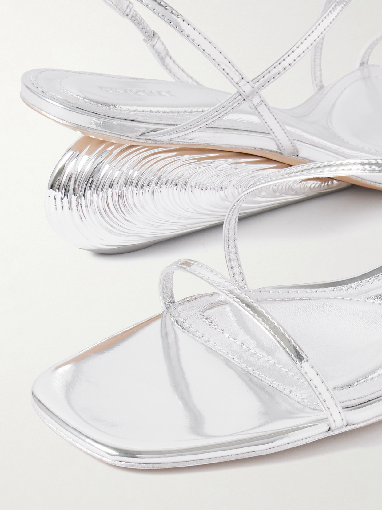 Simkhai Bridget Metallic Leather Wedge Sandals In Multi