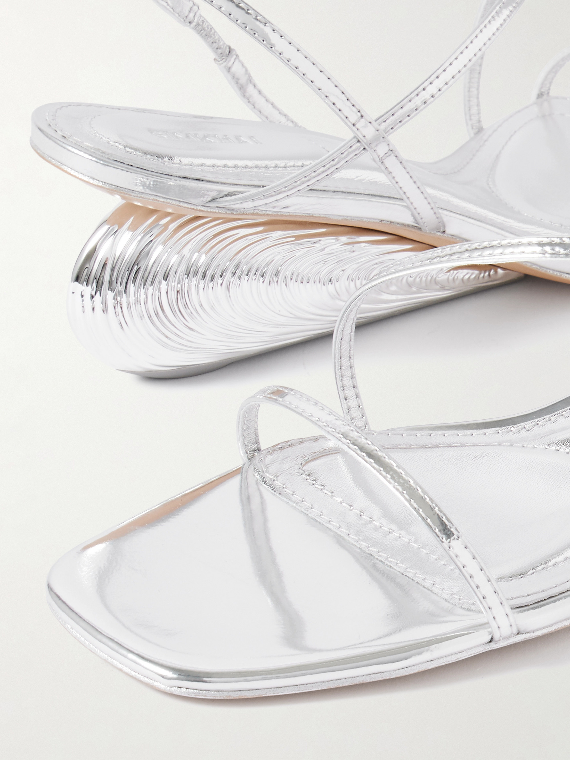 SIMKHAI Bridget metallic leather wedge sandals