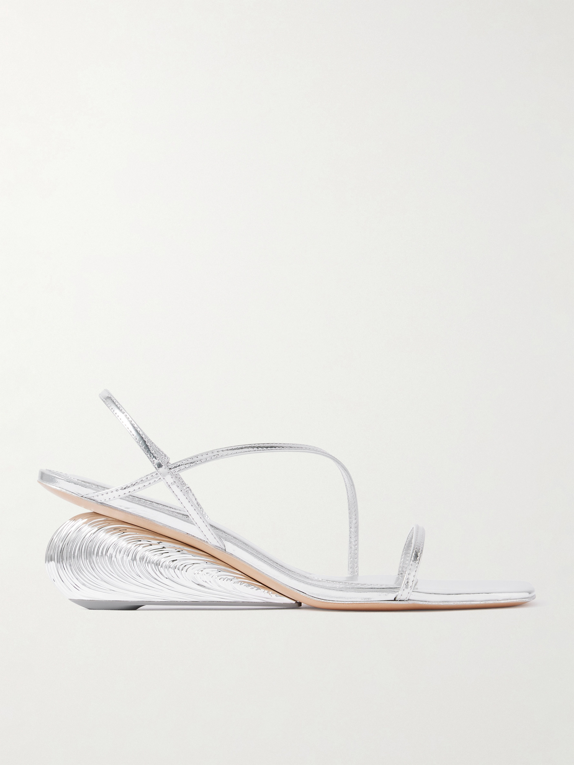 SIMKHAI Bridget metallic leather wedge sandals