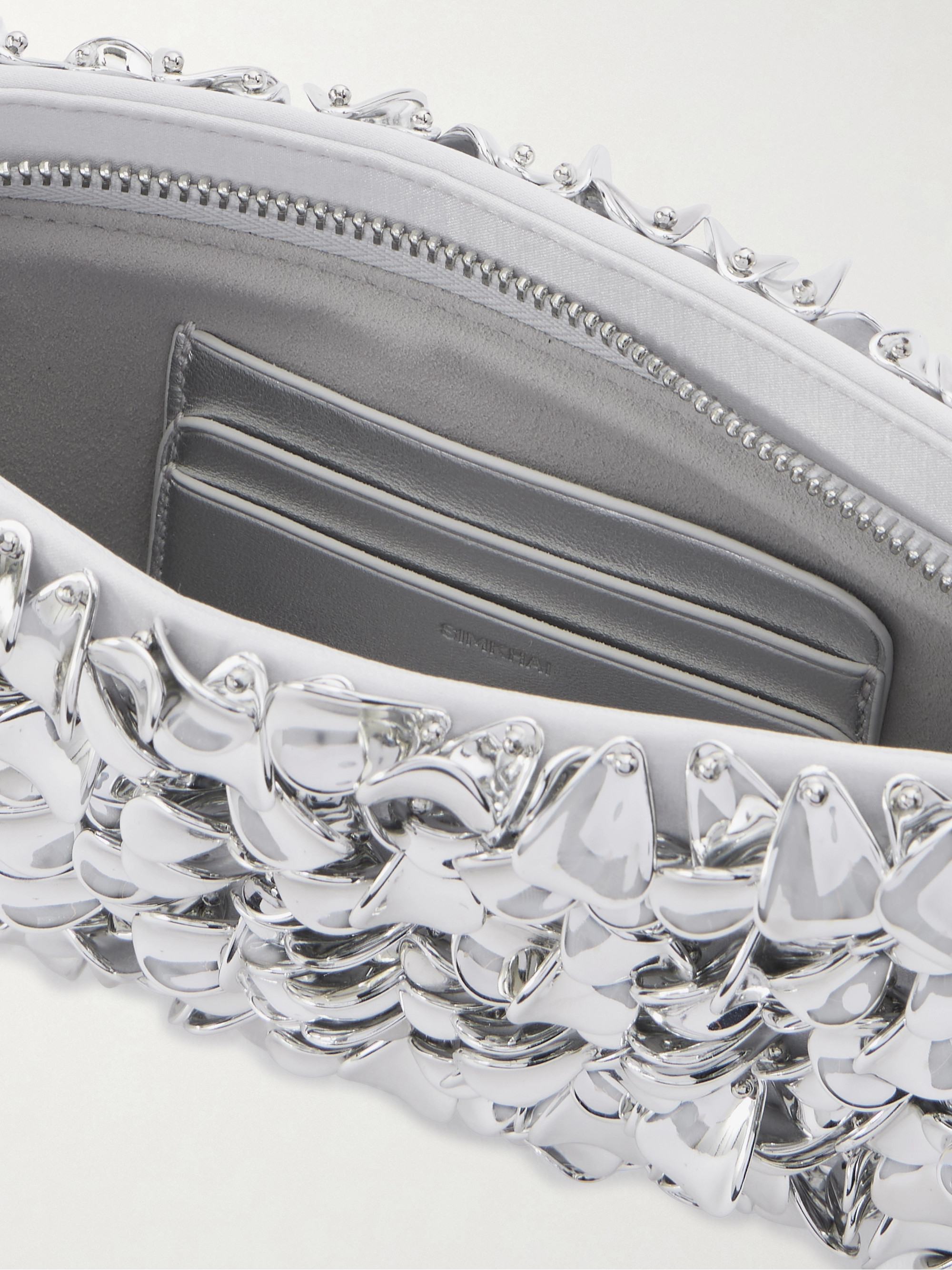 Reese beaded metallic satin clutch — Image 12