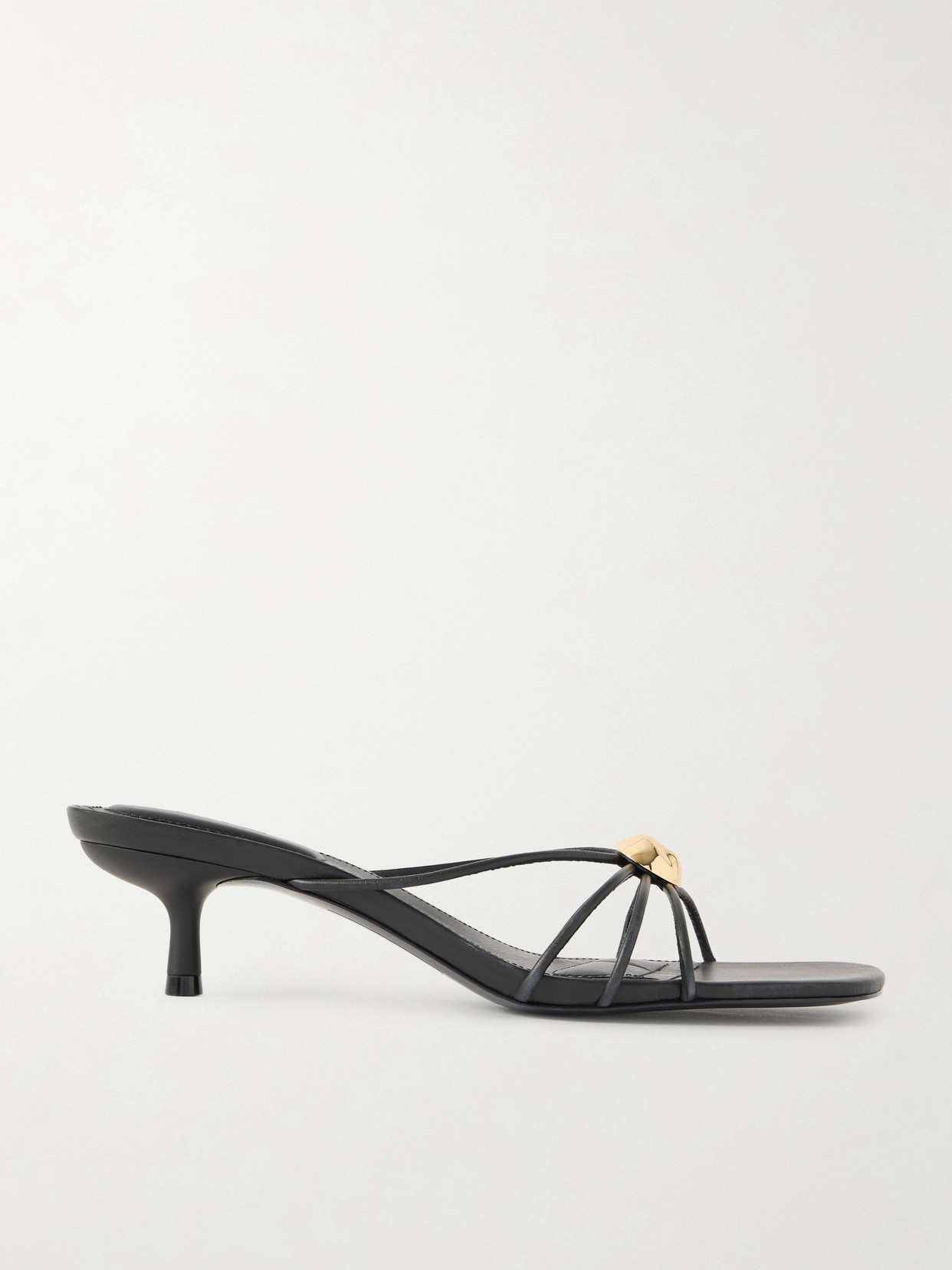 Simkhai Amaya Embellished Leather Mules In Black