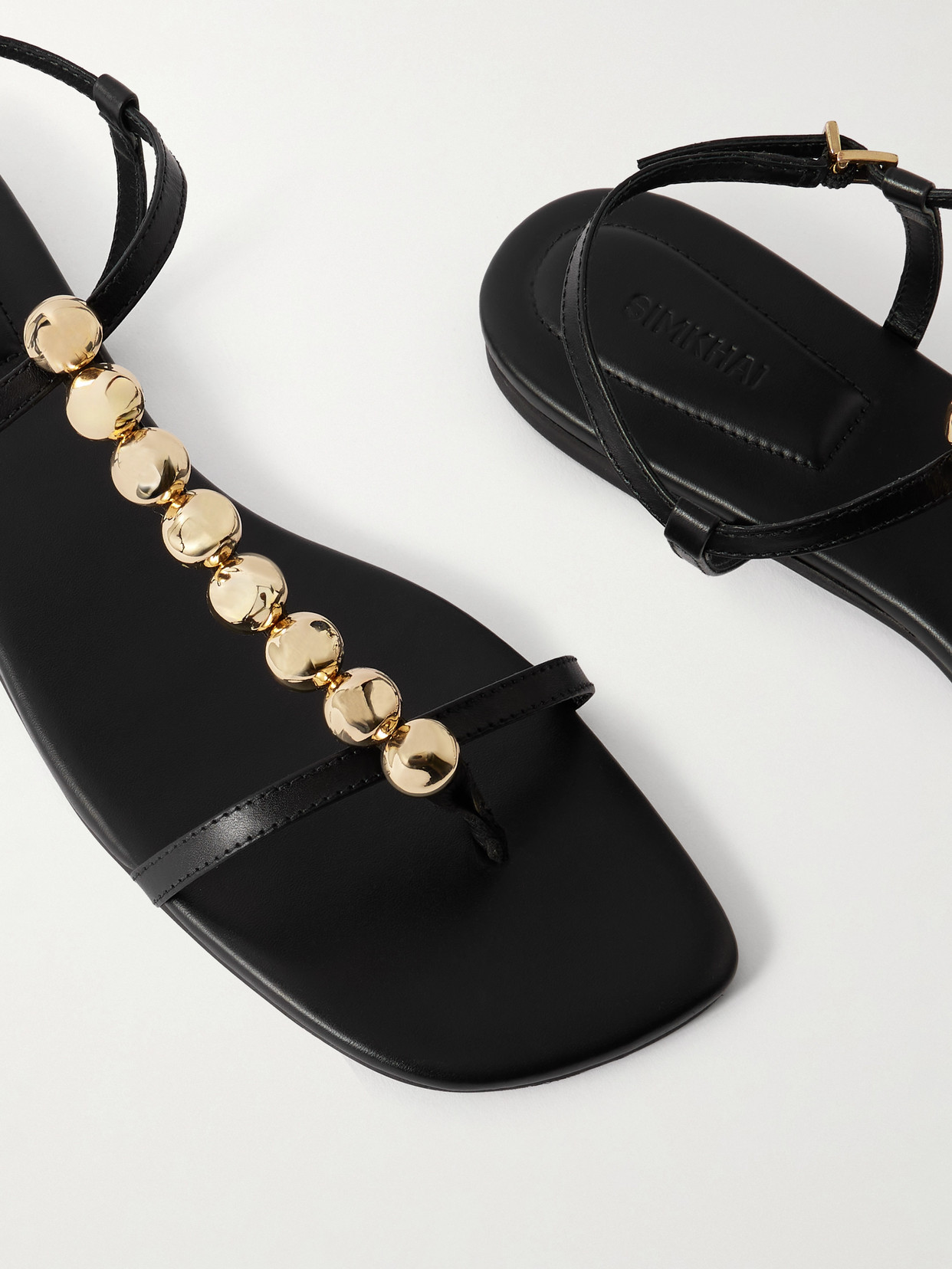 Simkhai Amaya Embellished Leather Flats In Black