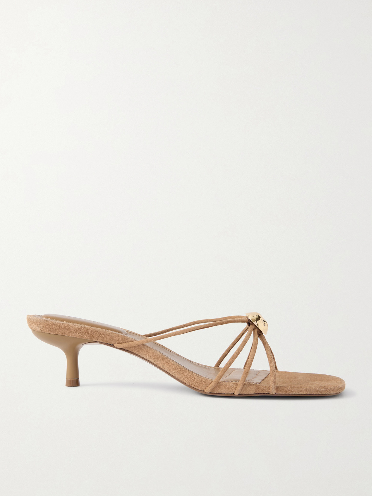 Simkhai Amaya Embellished Suede Sandals In Neutral