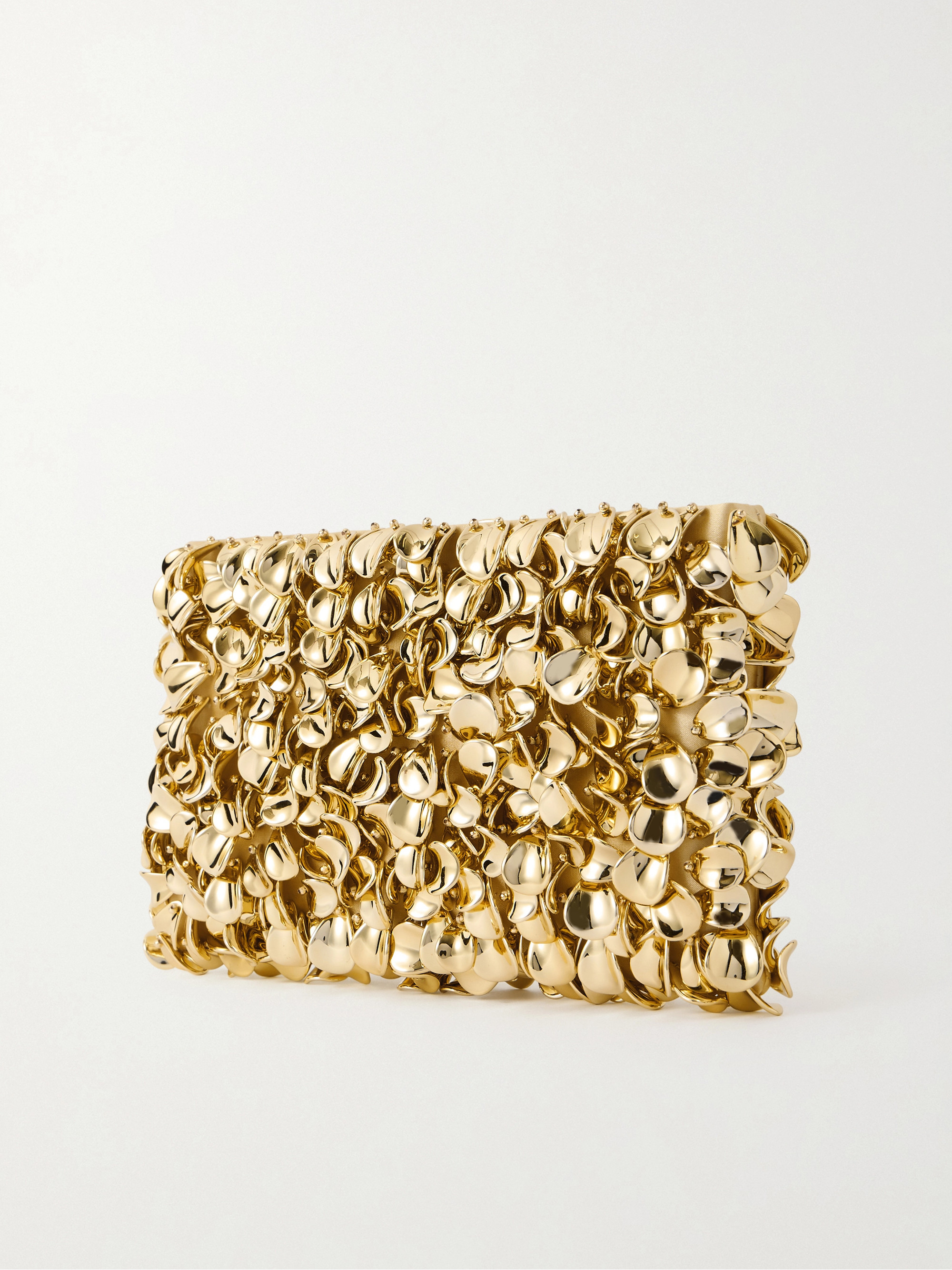 Reese beaded metallic satin clutch — Image 4