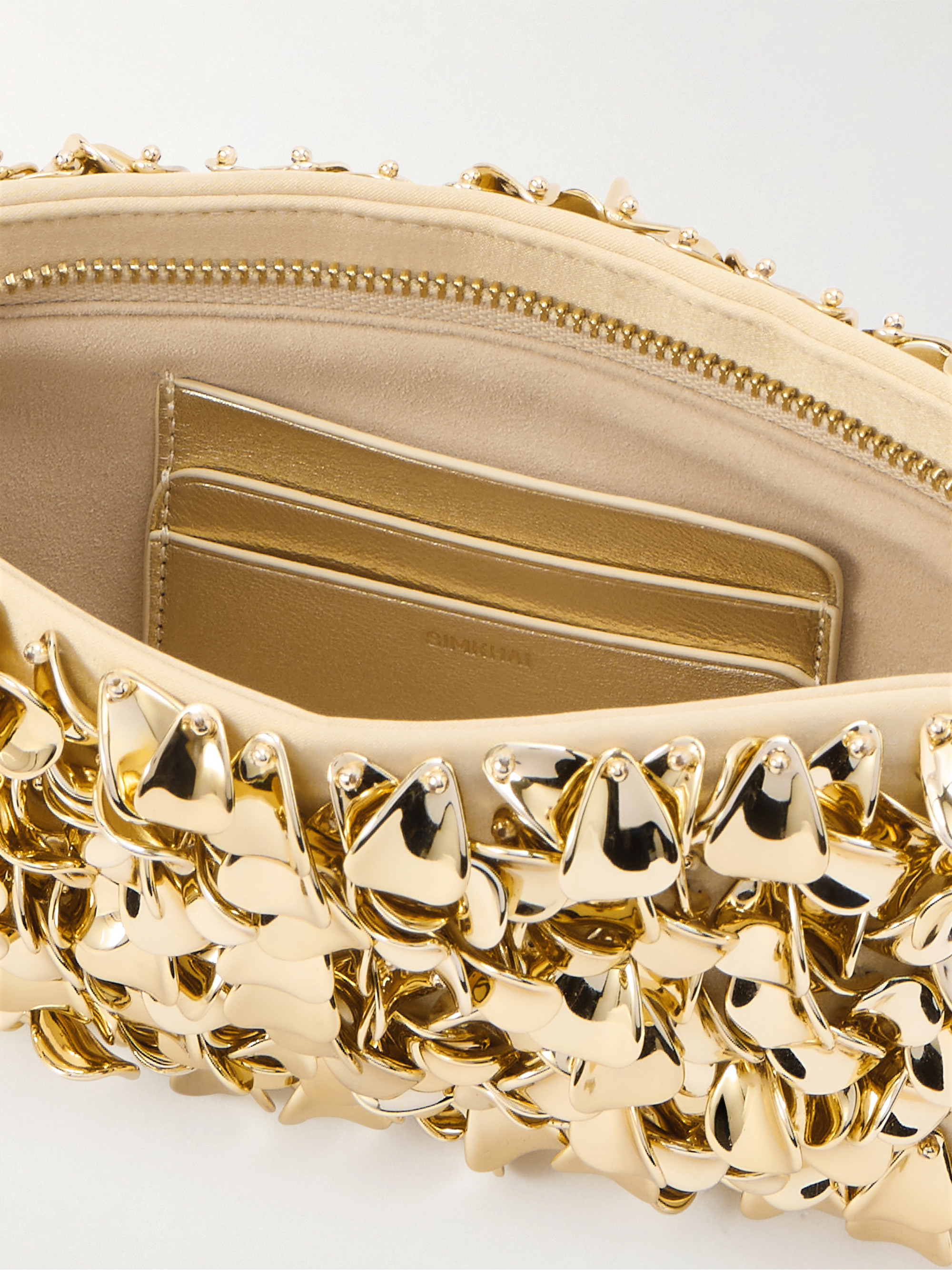 Reese beaded metallic satin clutch — Image 6