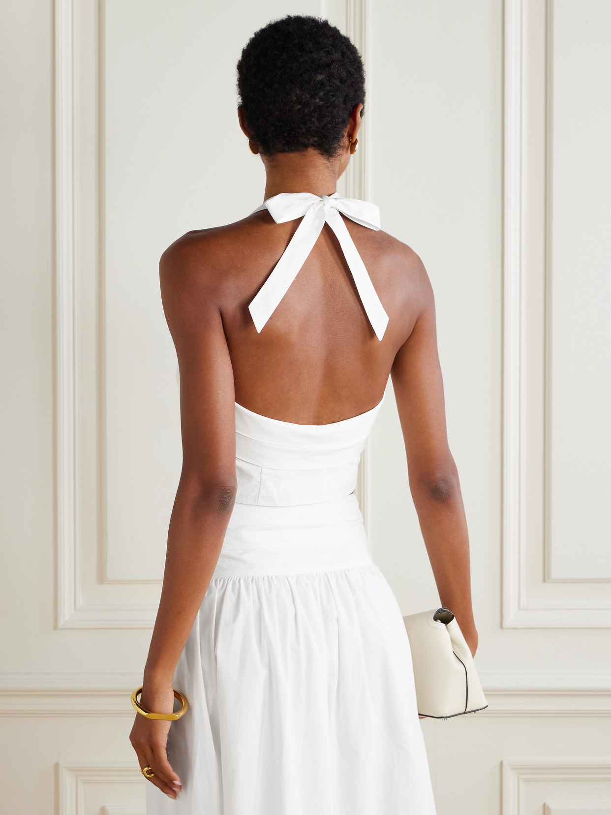 Rue Cotton-Poplin Halterneck Bustier Top