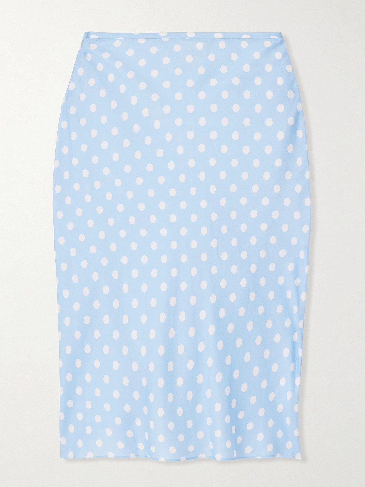 Posse Leo Polka-dot Tencel™-blend Satin Skirt In Blue