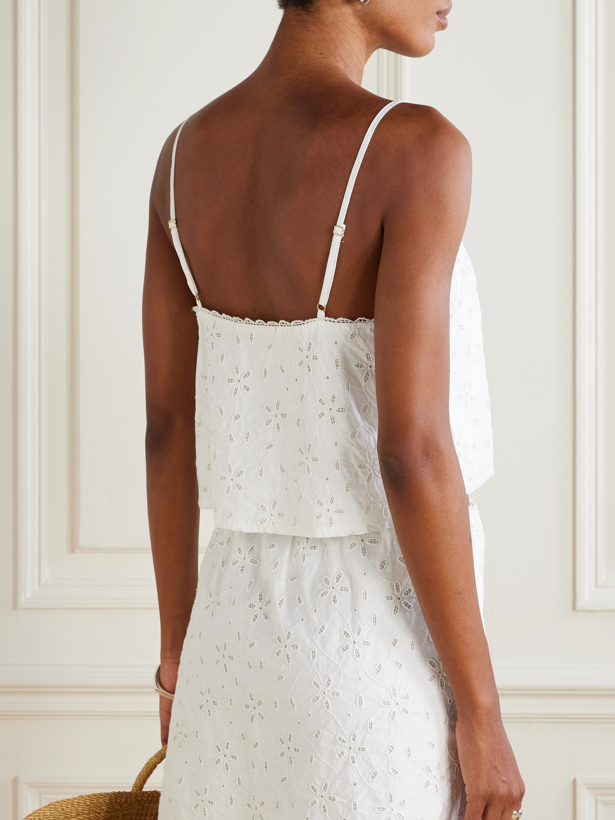 Salma Cropped Broderie Anglaise Cotton Top