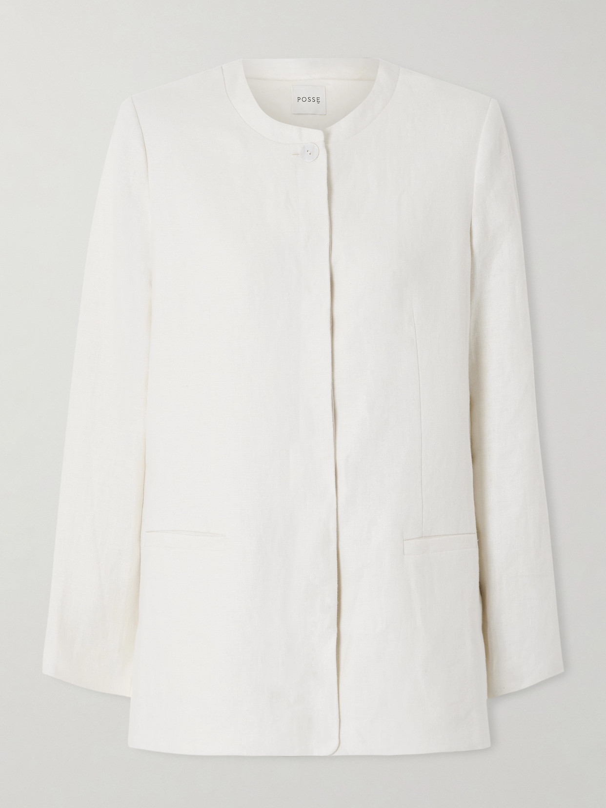 Posse Edie Linen Blazer In White
