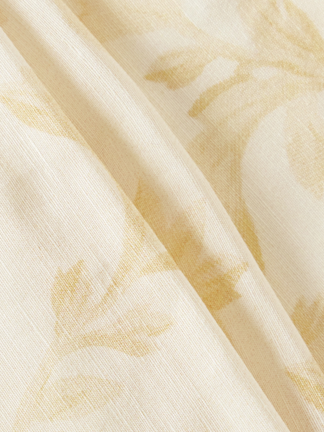 Posse Isla Strapless Floral-print Linen And Silk-blend Midi Dress In Neutral