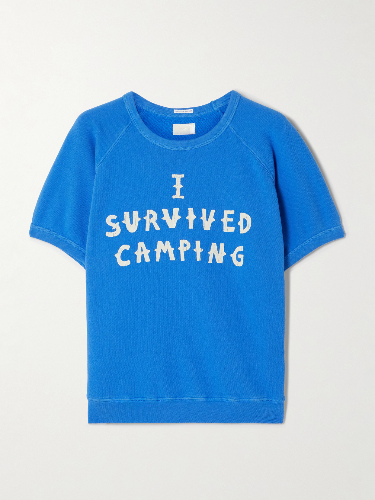 Mother Concert Printed Cotton-jersey T-shirt In Blue